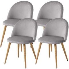 NOVAHUS - PACK 4 - SILLA TERCIOPELO VINTAGE - GRIS