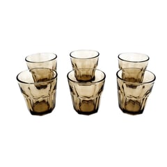 MOGA - Set Vasos Whisky 6 Pcs Vidrio 8x9cm Marron 200ml