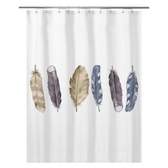 TUYO PRINT - Cortina de Baño Plumas Grises -