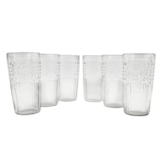 MOGA - Set Vasos 6 Piezas Vidrio 7x14cm Alto 350Ml