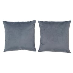 MASEL - Set 2 Cojínes Felpa Velvet Gris