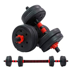 K FIT - Set Mancuernas Con Barra Ajustable 10Kg K-Fit