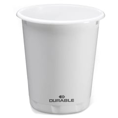 DURABLE - Papelero Plastico Blanco Redondo 13L