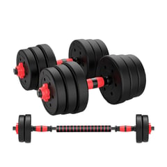 OVERFIT - Set mancuernas y barra unibles 20kg ajustables