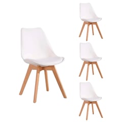 CASA BELLA - Pack 4 Sillas Tulip Eames Dsw BLANCA