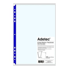 ADETEC - Funda Archivador Resistente Carta Borde Azul 100 Und