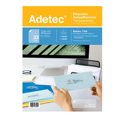 ADETEC - Etiquetas Autoadhesivas Transparentes 5 Hojas Impresoras