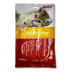 BIOLINE - Snack Cremoso Gato Sabor Pollo , 6 Tubos