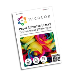 MICOLOR - Papel adhesivo brillante a4 135 g 100 hojas