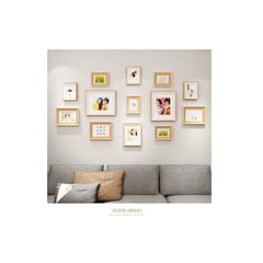 ESHOPANGIE - Set Marcos Foto Decorativo Pared 13 Piezas BLANCO + BEIGE