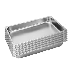 PROCHEF - Pack 6 Depositos Gastro GN 1/1 x 65 mm Acero Inox