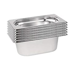 PROCHEF - Pack 6 Depositos Gastro GN 1/9 x 65 mm Acero Inox