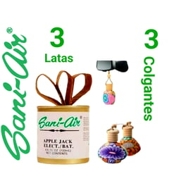 GENERICO - PACK 3 LATAS SANI AIR + 3 BOTELLAS AUTO COLGANTES SANI AIR