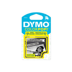 DYMO - Cinta Glitter 12mmx3m Negro/Plateado