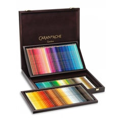 CARAN D'ACHE - Lápices Acuarela Supracolor Caran D Ache Caja Madera Set 120