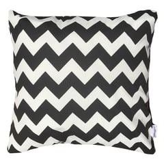 ELIZABETH PEPER - FUNDA COJIN DECORATIVO DISEÑO ZIGZAG BLANCO Y NEGRO 45X45