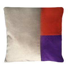 ELIZABETH PEPER - FUNDA COJIN DECORATIVO DISEÑO BEIGE MORADO Y NARANJO 45X45