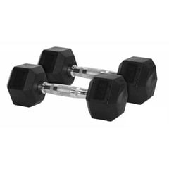 BASKO FITNESS - Fitness Mancuernas Hexagonales De Caucho Par 5 Kg