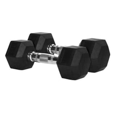 BASKO FITNESS - Fitness Mancuernas Hexagonales De Caucho Par 2,5 Kg