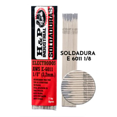 H AND P INDUSTRIAL SOLDADURAS - Electrodo Soldadura 6011 1/8" Bolsa 1 Kilo H&P