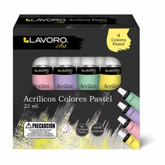 LAVORO - Pintura Acrílica 4 Colores Pastel