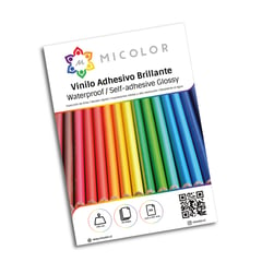 MICOLOR - Vinilo adhesivo blanco brillante imprimible a4 20 hojas