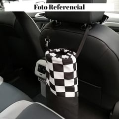 GENERICO - Bolsa Basurero de Tela para Auto Diseño Cuadros 20x30