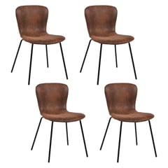 NOVAHUS - Pack 4 Sillas de Comedor Citrino Café