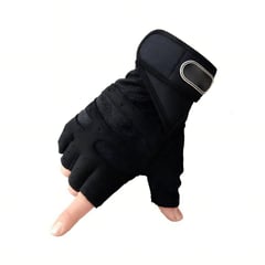 SPORTIME - Guantes Entrenamiento Gym Pesas Antideslizantes Negro