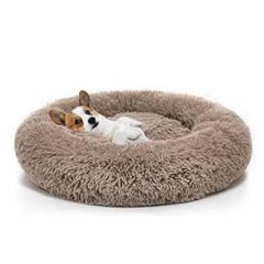 BJ HOGAR - Cama Redonda Para Mascota Perro Gato 50cm Cafe