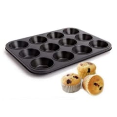 OEM - Molde Cupcakes 12 Muffins Metalico Reposteria