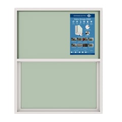 DVP - Ventana PVC Vidrio Simple Guillotina Blanca 50x60cm