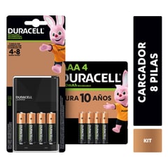 DURACELL - Pack 4 Pilas Aa +4 pilas Aaa Recargables +cargador