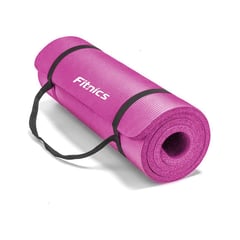 FITNICS - Mat Yoga Colchoneta Ejercicio Extra Grueso 15mm - Rosa