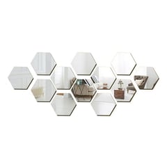 BORIA - Adhesivo tipo Espejo Hexagonal Plateado M