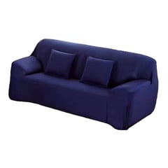 BJ HOGAR - Funda Cubre Sillón 2 Cuerpos Adaptable - Azul Liso