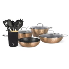 SIMPLIT - Kit Batería Cocina 7 Pza + Set 12 Utensilios