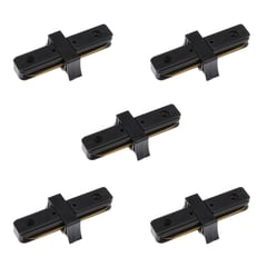 HB LEDS - Pack 5 Conectores Para Carril Monofásico Iluminación LED Recto Negro