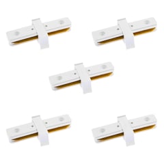 HB LEDS - Pack 5 Conectores Para Carril Monofásico Iluminación LED Recto Blanco