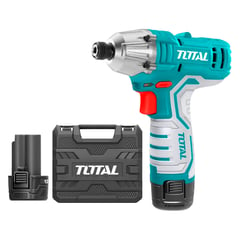 TOTAL TOOLS - Atornillador De Impacto Inalambrico 1/4 12v + 2 bateria + Cargador