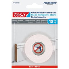 TESA - Cinta Doble Contacto Paredes Pintadas/yeso 19mm X1.5mts
