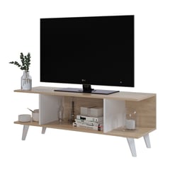 SILCOSIL - Rack para TV 120 x 50 x 42cm Color Madera / Blanco. Modelo Zinco