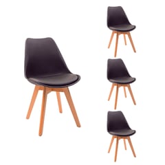 CASA BELLA - Pack 4 Sillas Tulip Eames Dsw NEGRO