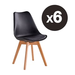 CASA BELLA - Pack 6 Sillas Tulip Eames Dsw NEGRO