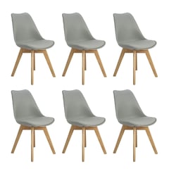 CASA BELLA - Pack 6 Sillas Tulip Eames Dsw GRIS