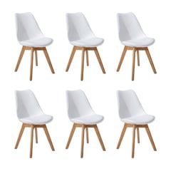 CASA BELLA - Pack 6 Sillas Tulip Eames Dsw BLANCA