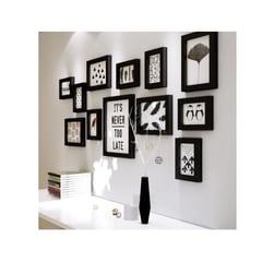 OFERTABKN - Set Marcos Foto Decorativo Pared 12 Piezas Negro