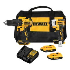 DEWALT - Kit Taladro Perc.+ Atornillador 20v + 2 Bat Dck223d2