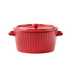 SIMPLIT - Fuente de Cerámica para Horno Cacerola Olla Roja