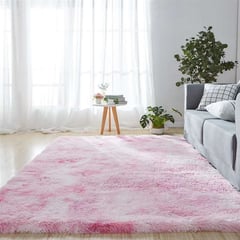 BJ HOGAR - Alfombra Peluda 200cm x 240cm Rosado Jaspeado